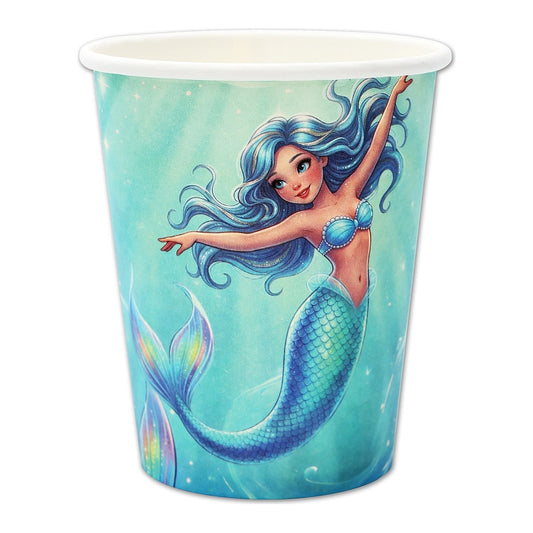 Vasos Cartón Sirena 250 ml 6 uds