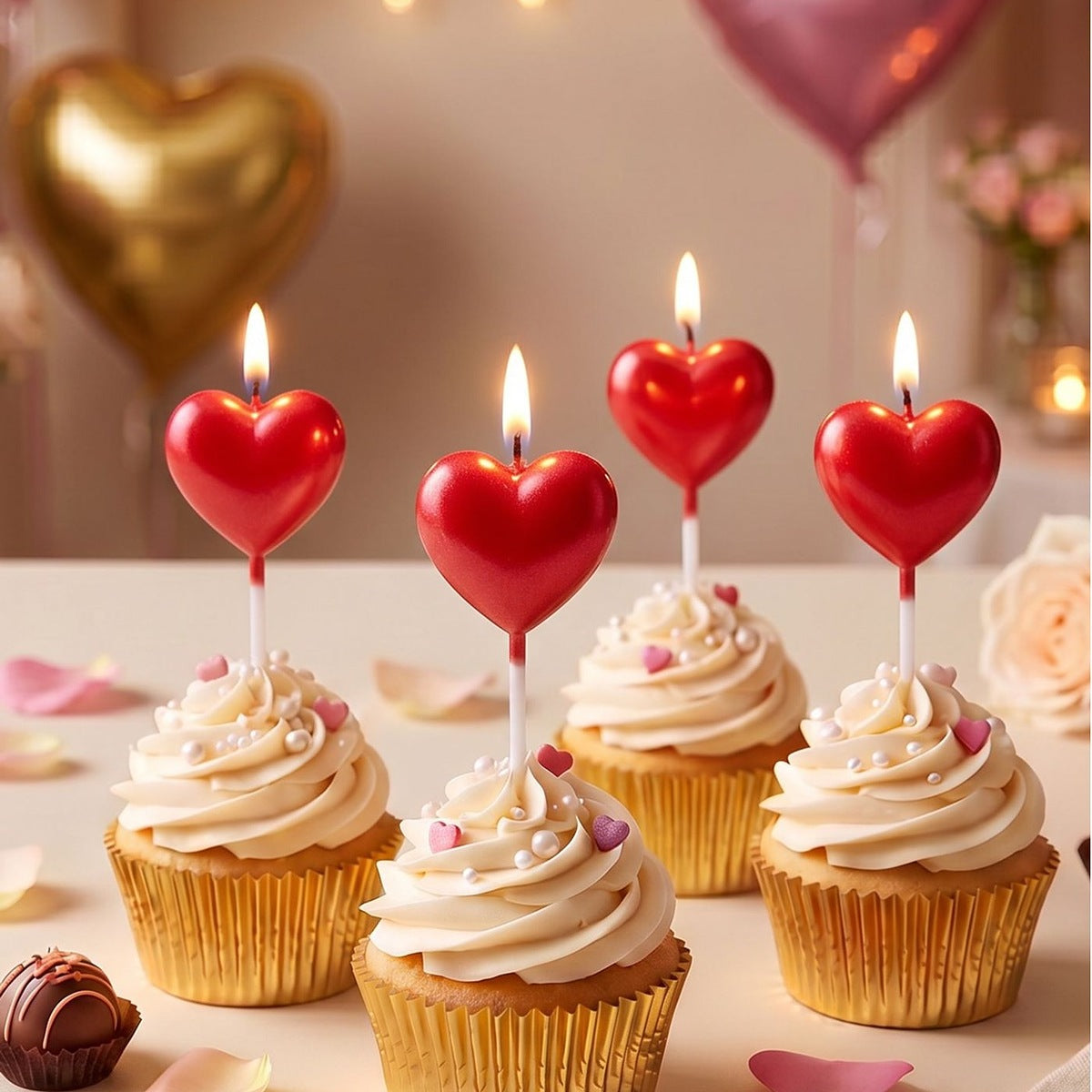 Velas Corazón para Tarta 5 uds