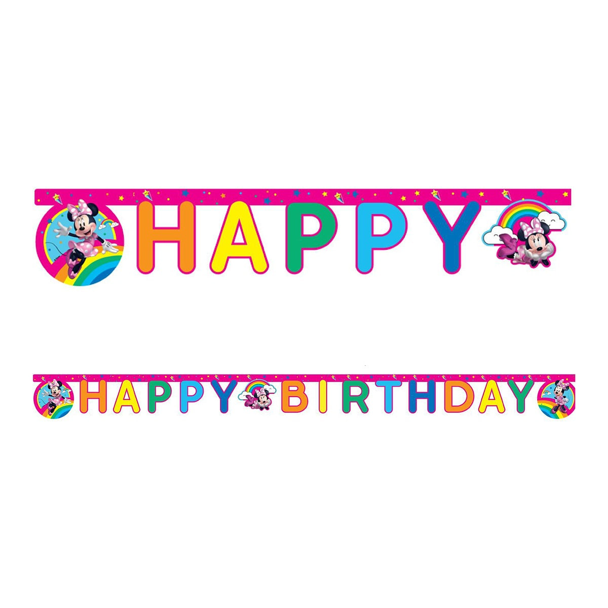Guirnalda Happy Birthday Minnie Arcoíris 2 m