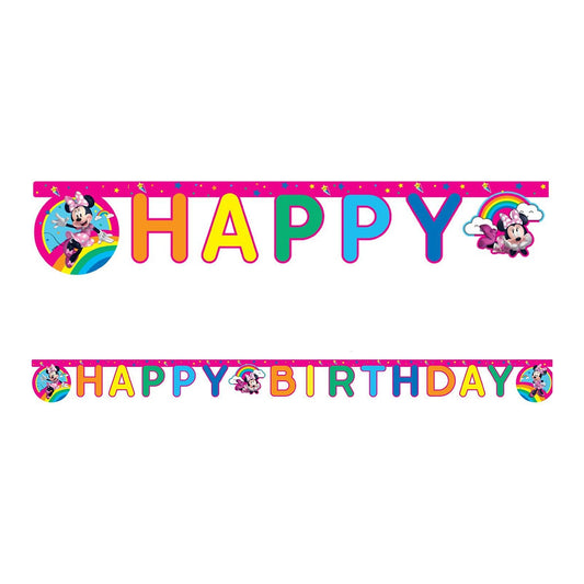Guirnalda Happy Birthday Minnie Arcoíris 2 m