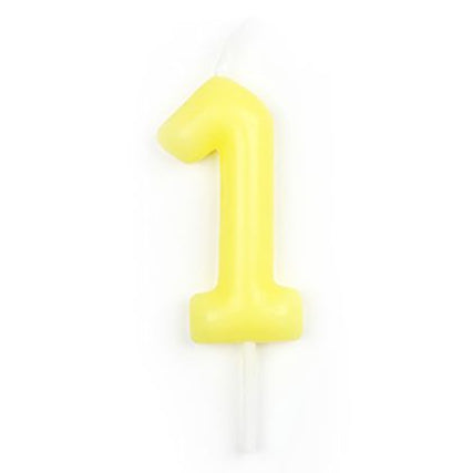 Vela Número Cumpleaños Amarillo Pastel 6 cm