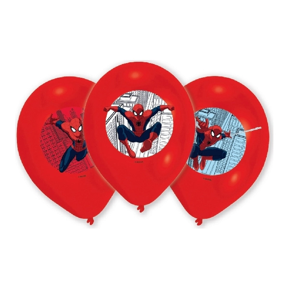 Globos Látex 27,5 cm Spiderman 6 uds