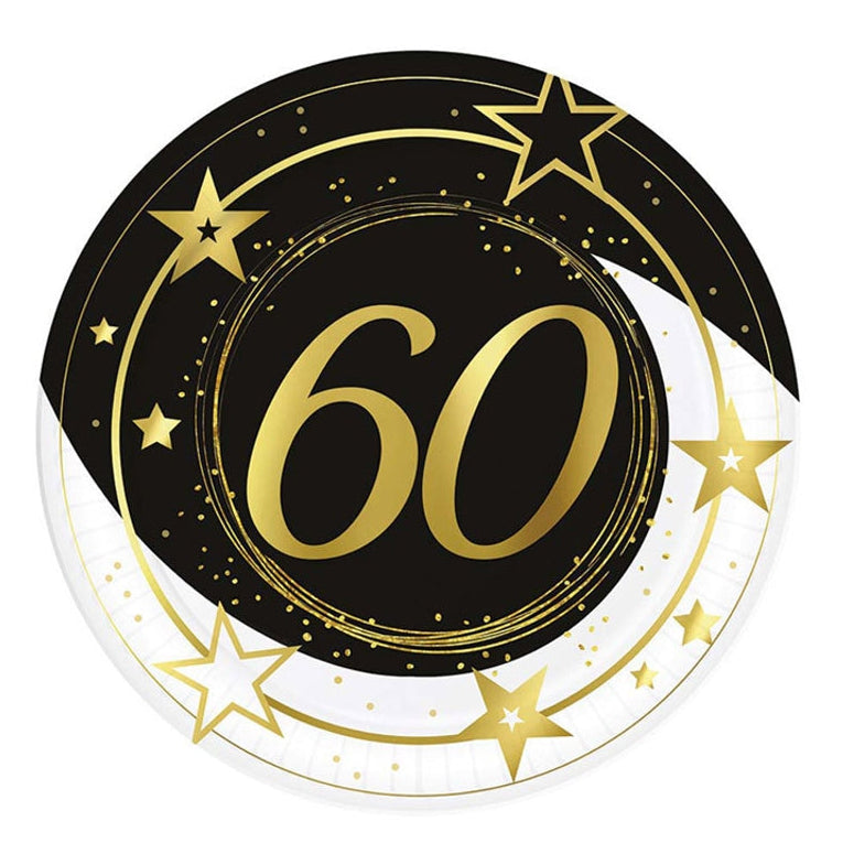 Platos Cumpleaños 18/20/30/40/50/60 Años 23cm 6uds