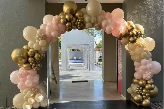 Arco Elíptico de Metal Dorado para Globos 2*3m