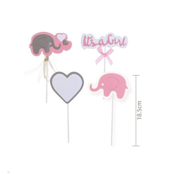 Topper Tarta «It's a Boy / It's a Girl» 4 uds