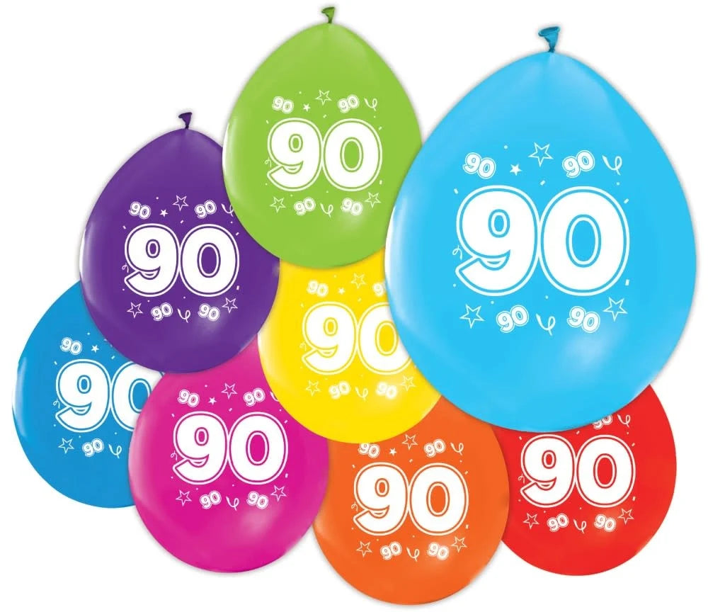 Set de Globos Latex Multicolor Cumpleaños 40 50 60 70 80 90 años 8 uds