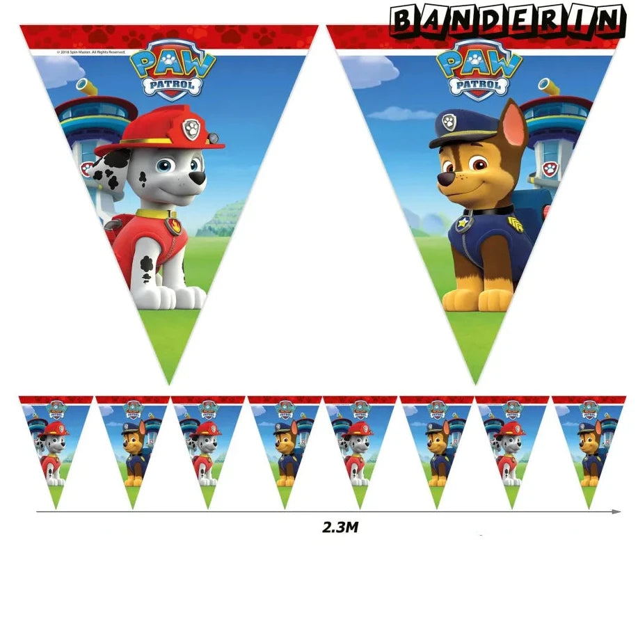 Banderín de plástico Paw Patrol Let's Roll 2,3 m