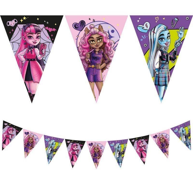 Guirnalda Banderín Monster High Cumpleaños 230cm