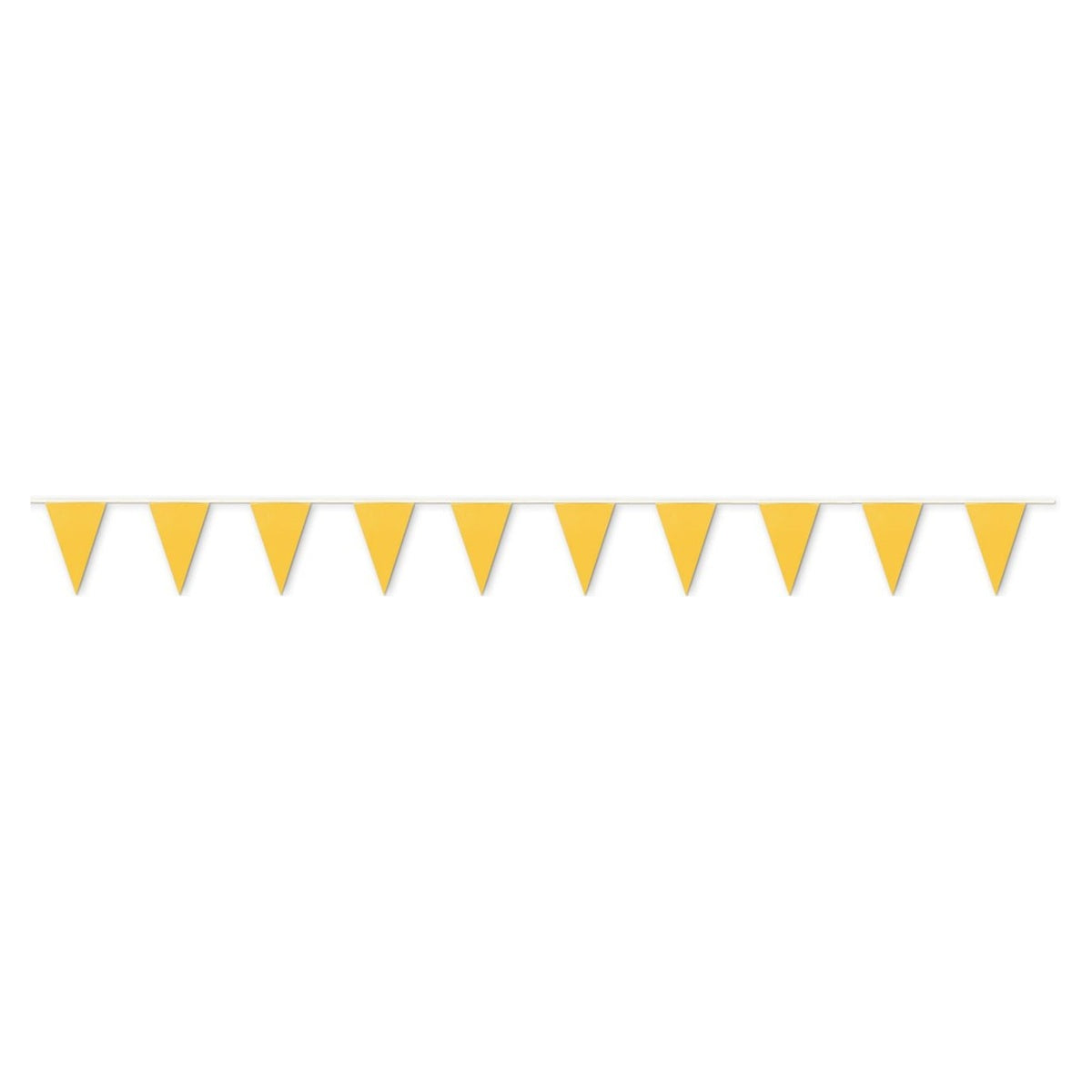 Banderines Triangulares Cosidos Impermeables para Exterior 20 Banderines - Amarillo