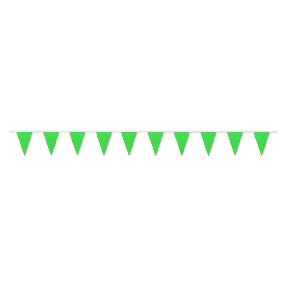 Banderines Triangulares Cosidos Impermeables para Exterior 20 Banderines - Verde Claro