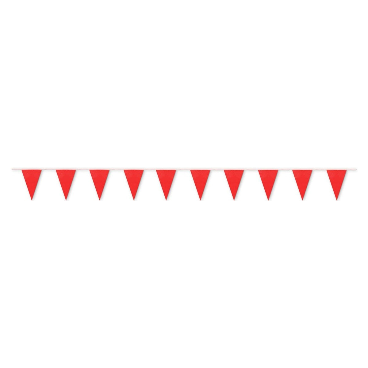 Banderines Triangulares Cosidos Impermeables para Exterior 20 Banderines - Rojo
