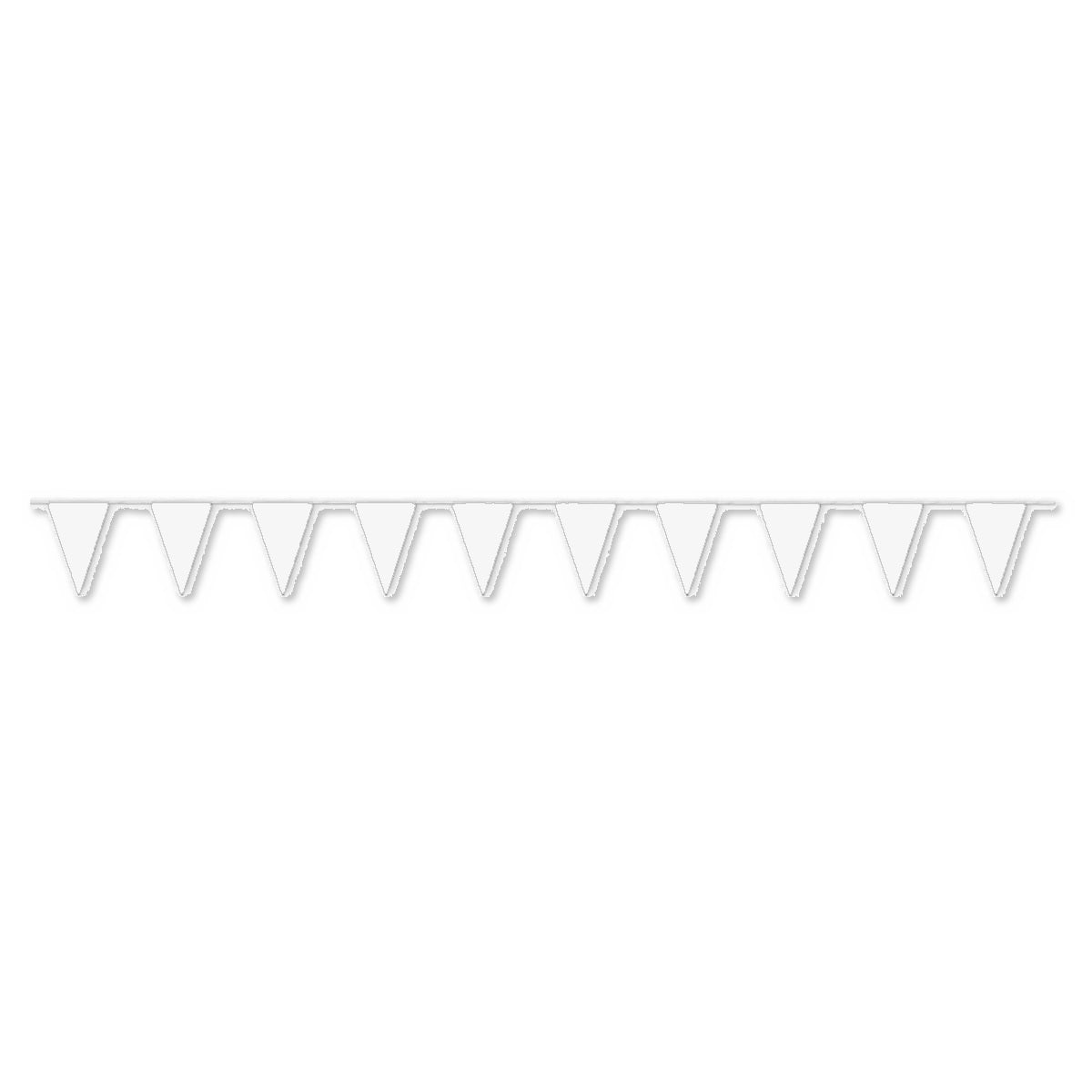 Banderines Triangulares Cosidos Impermeables para Exterior 20 Banderines - Blanco