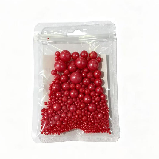 Perlas de azúcar rojas mixtas para decorar tartas 50g
