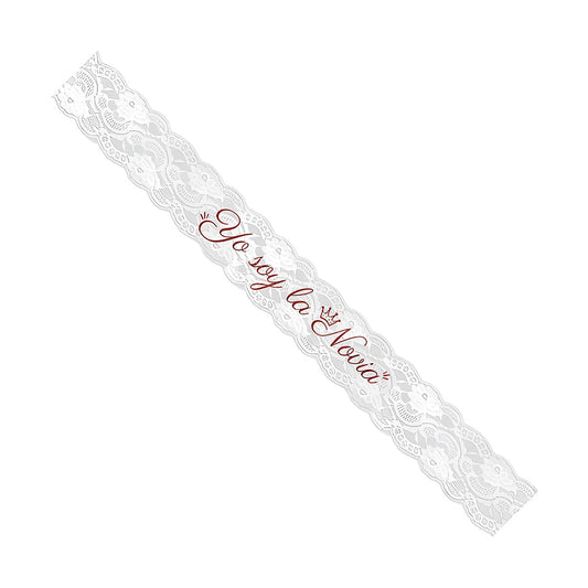 Banda Encaje Blanco Yo Soy la Novia