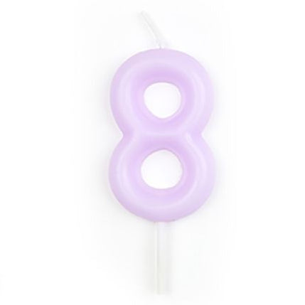 Vela Número Cumpleaños Morado Pastel 6 cm
