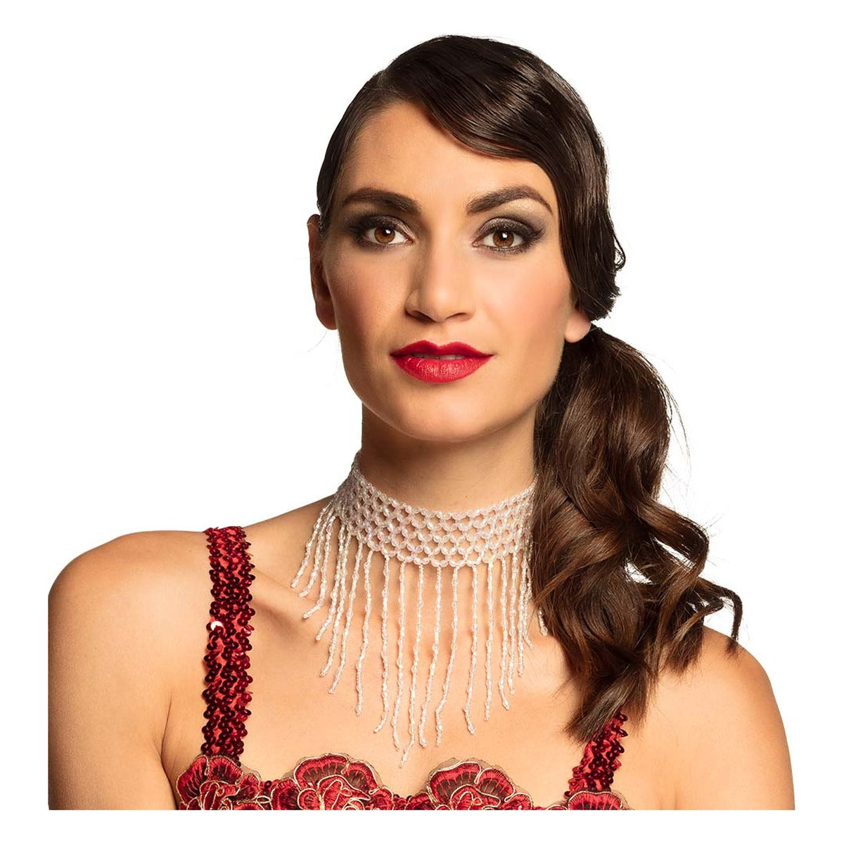 Gargantilla Flapper con Flecos Blanco