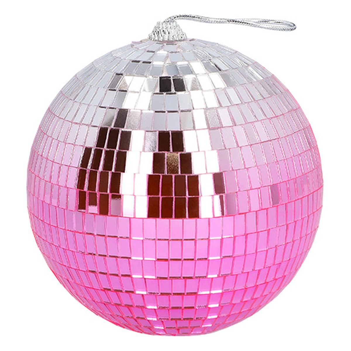 Bola de Discoteca Bicolor 15 cm Plata y Rosa