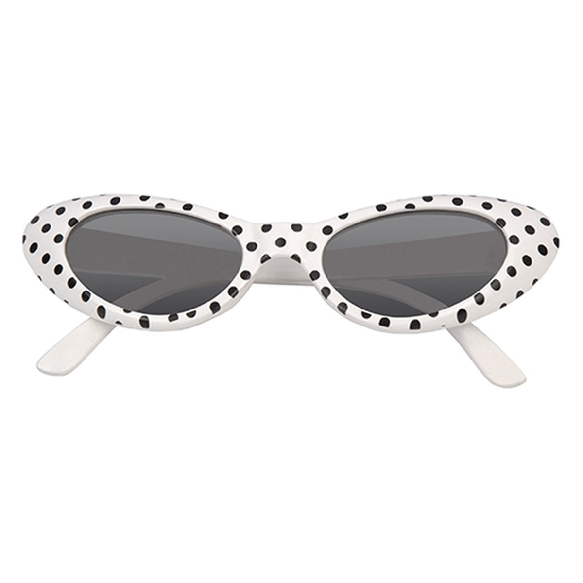 Gafas de Fiesta Sandy Ojo de Gato Blanco con Lunares Negros