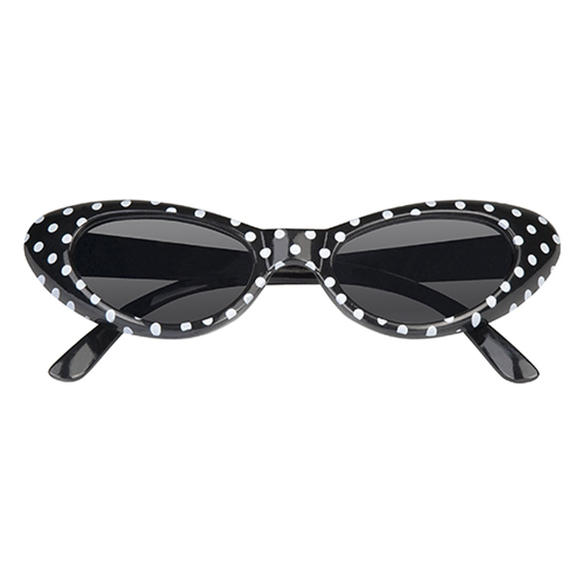 Gafas de Fiesta Sandy Ojo de Gato Negro con Lunares Blancos