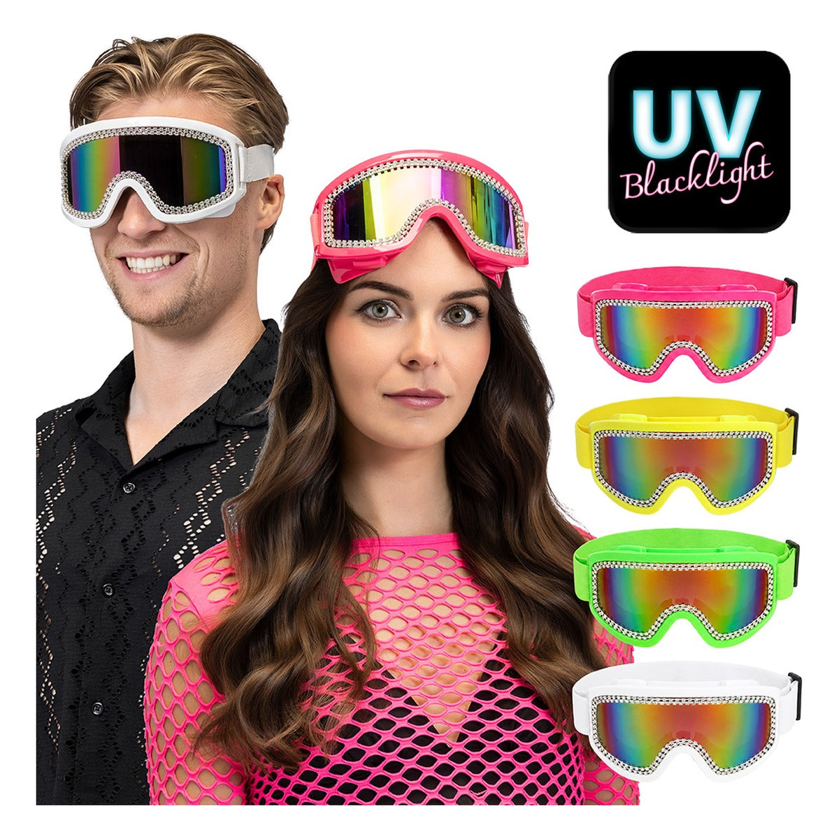 Gafas de Esquí de Fiesta Rave Neón UV
