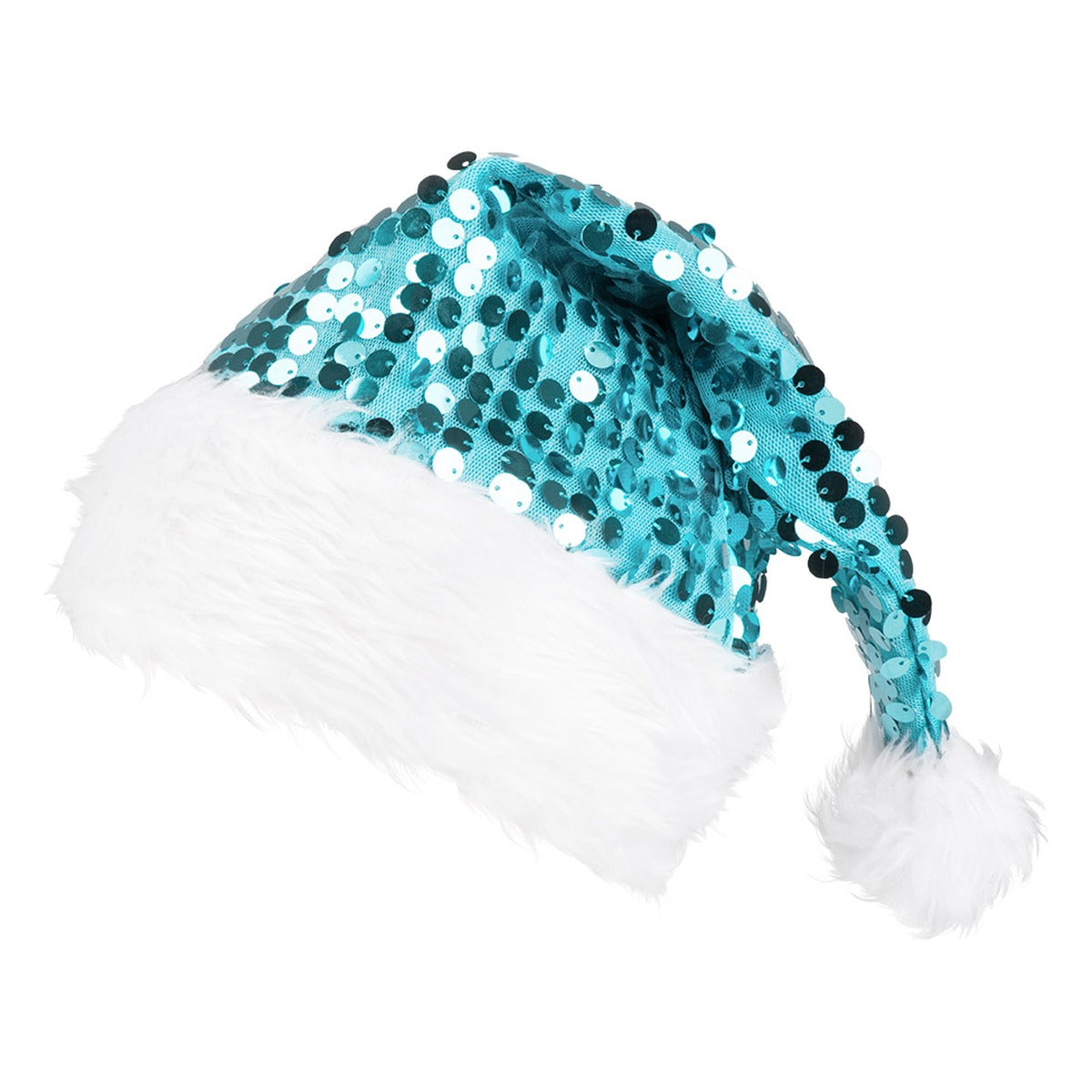 Sombrero de Papá Noel de Lentejuelas Turquesa