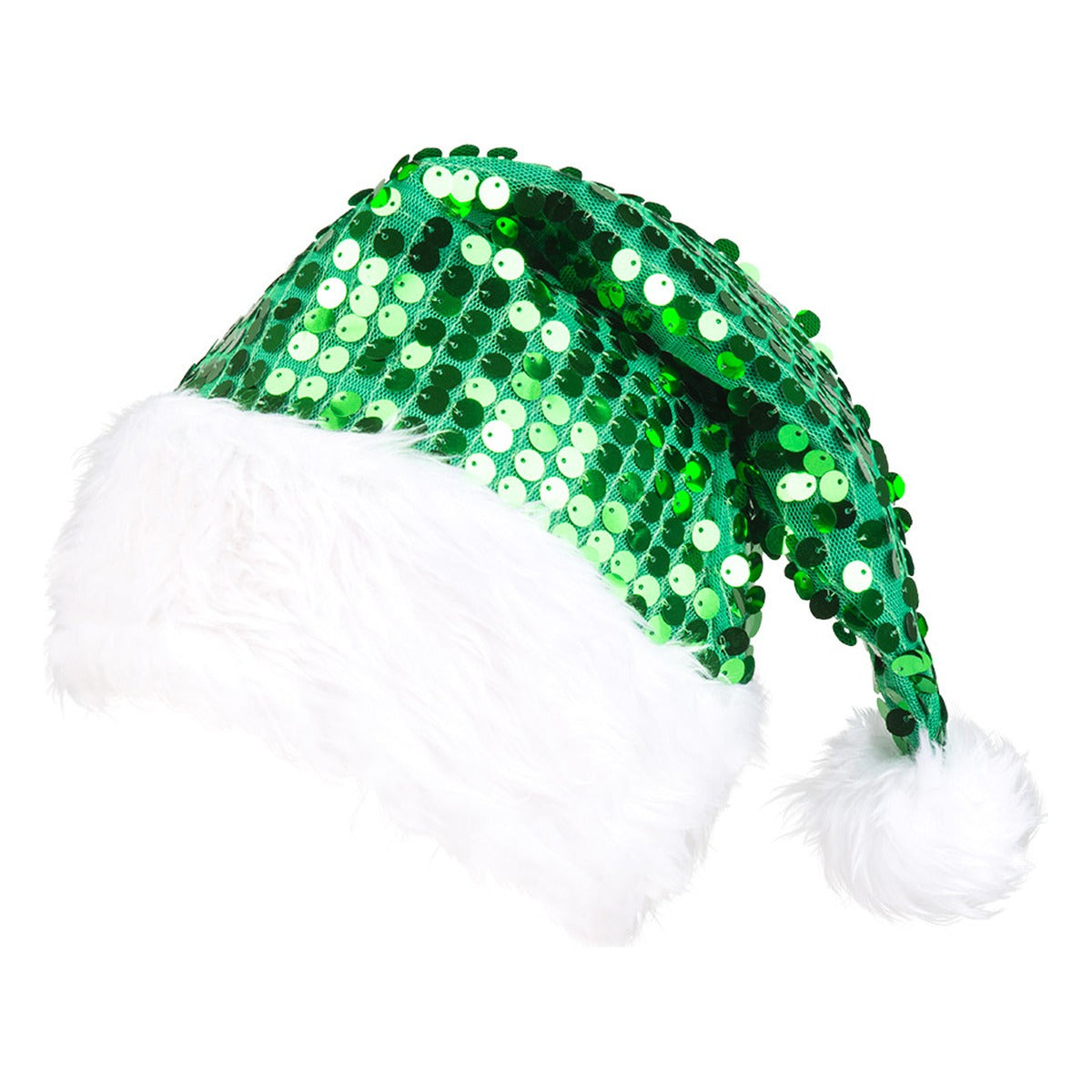 Sombrero de Papá Noel de Lentejuelas Verde