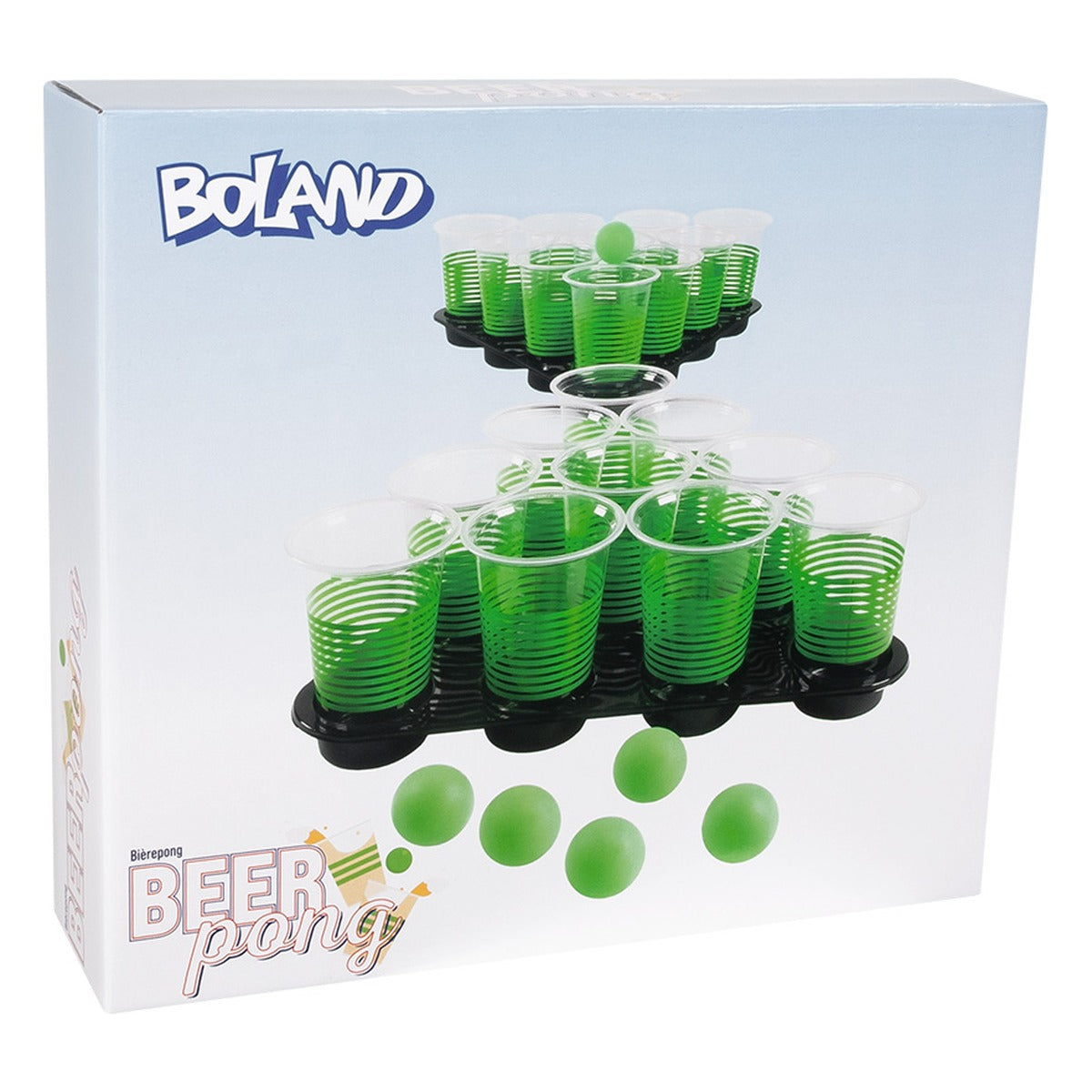 Juego de Beber Beer Pong Deluxe 20 Vasos, 6 Pelotas y 2 Bandejas