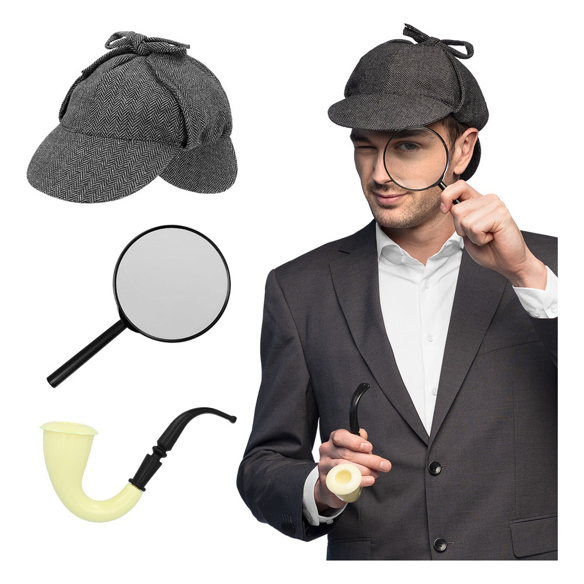 Set Detective Gorra, Pipa y Lupa
