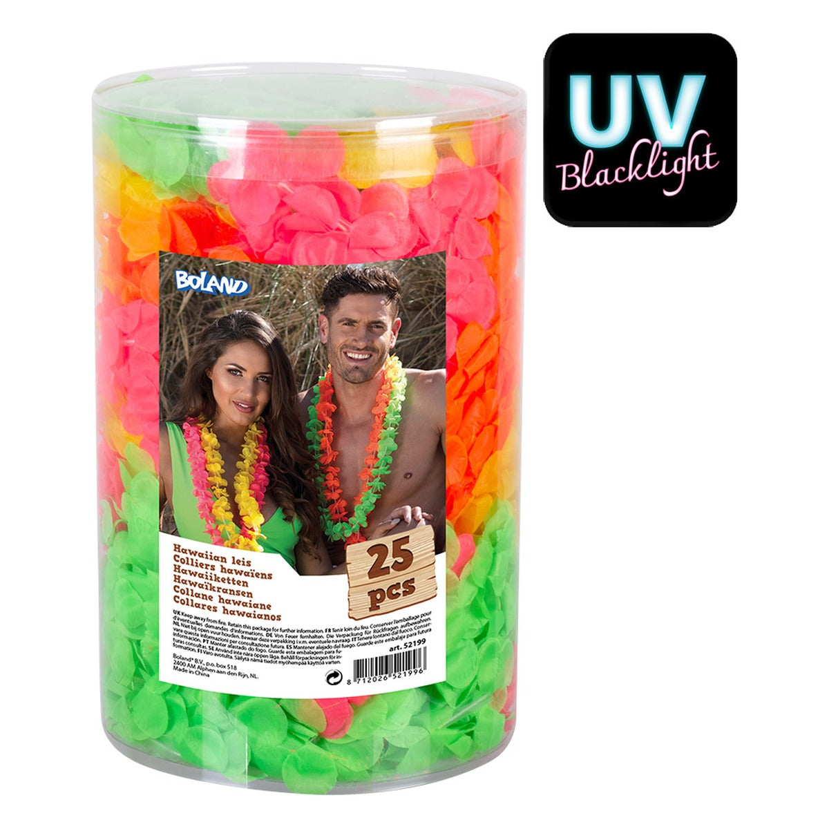 Collares Hawaianos Neón UV 25 uds