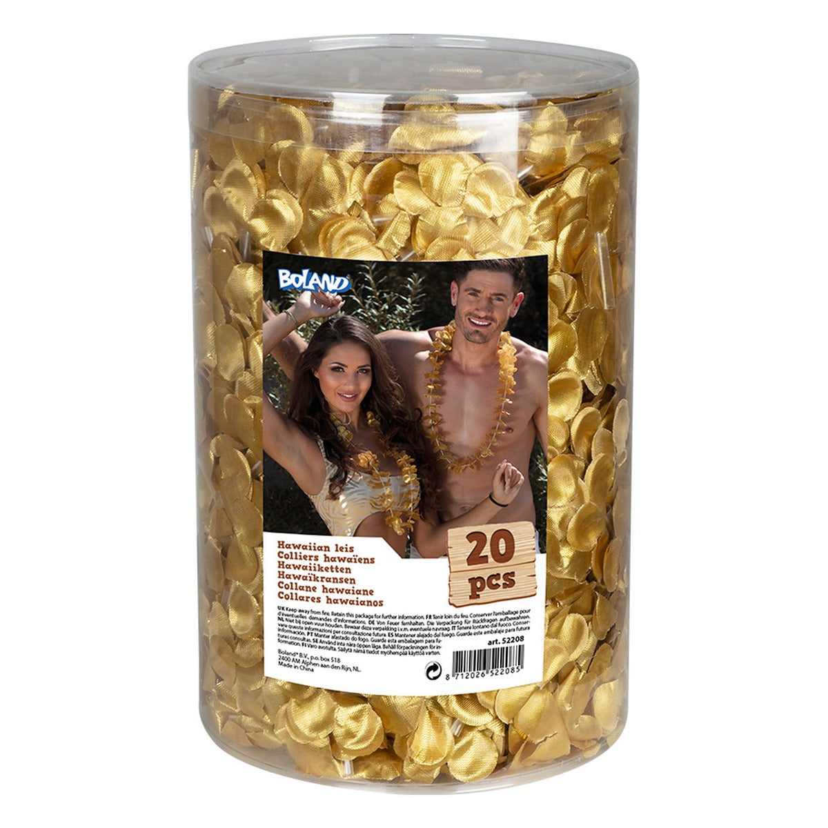Collares Hawaianos Dorados 20 uds