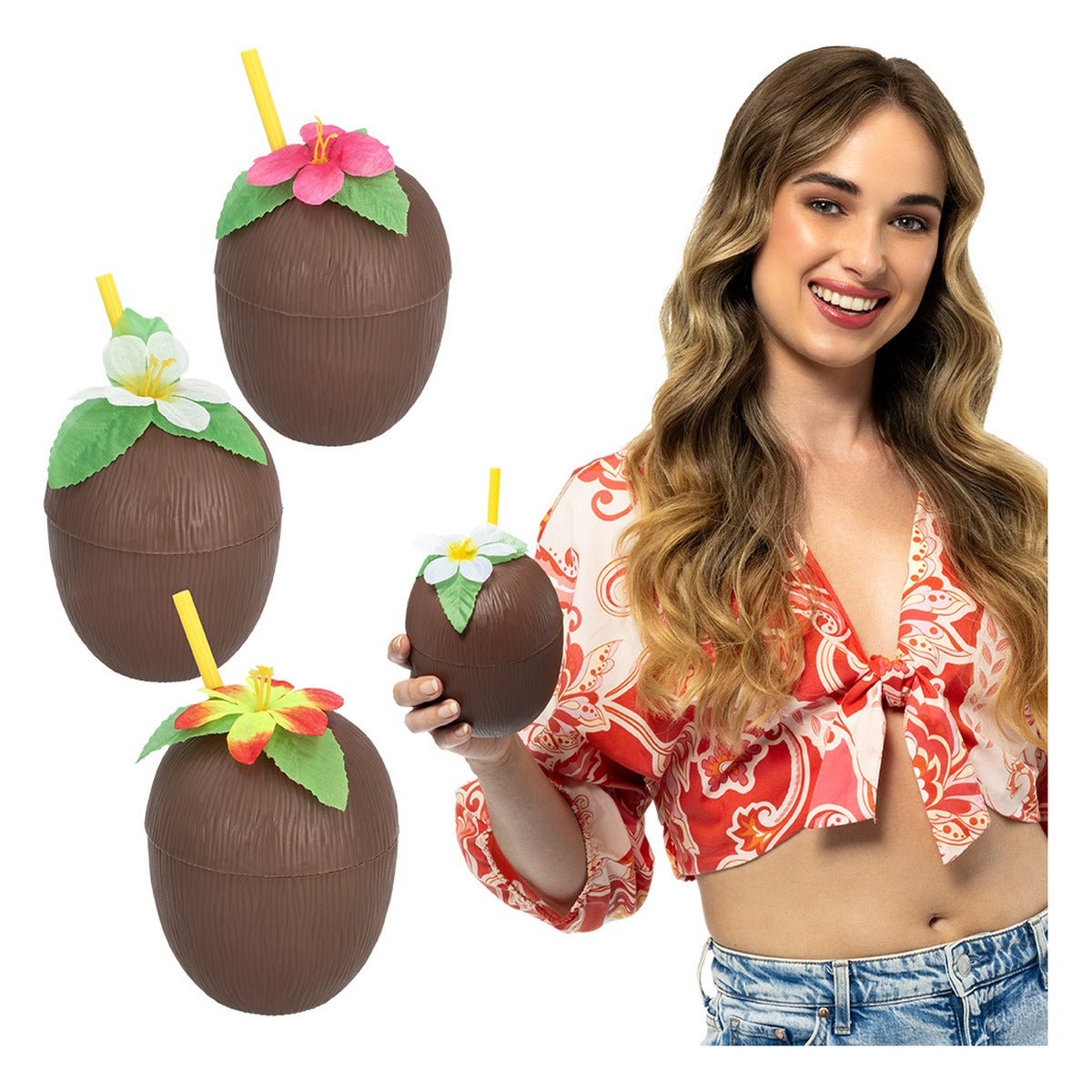 Vaso Coco con Pajita 400 ml