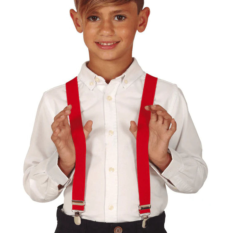Tirantes de Disfraz Niño 58 cm – Blanco, Negro y Rojo