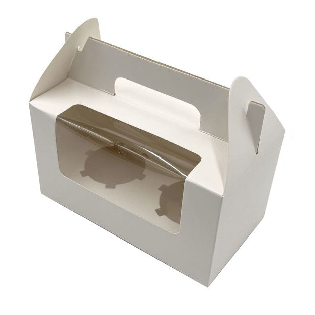 Caja para 2 Cupcakes con Ventana 16.5x9x9cm Pack 2uds