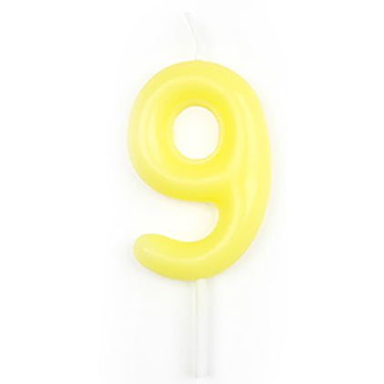 Vela Número Cumpleaños Amarillo Pastel 6 cm