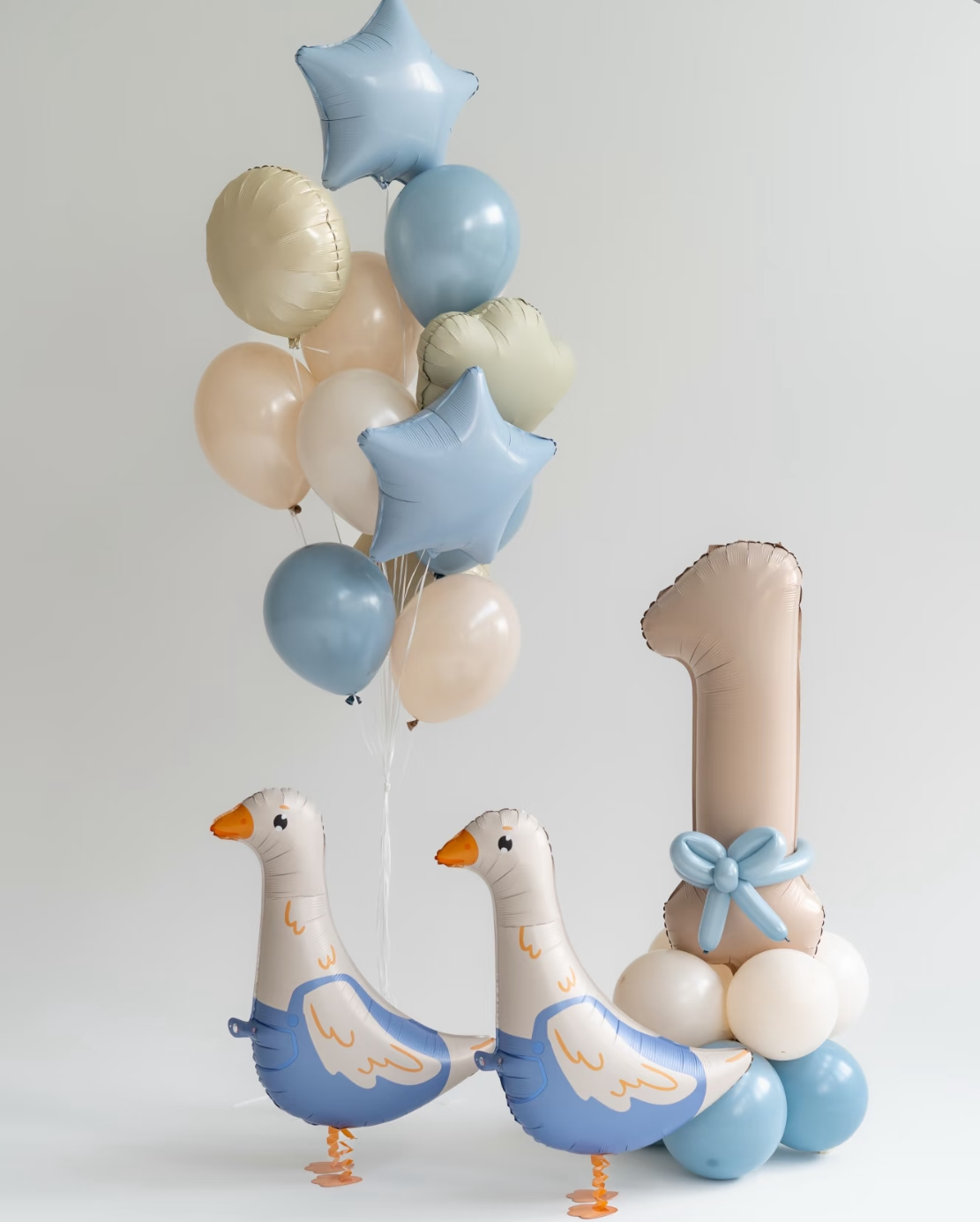 Columna pequeña de globos con números personalizados