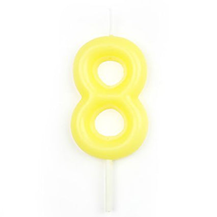 Vela Número Cumpleaños Amarillo Pastel 6 cm