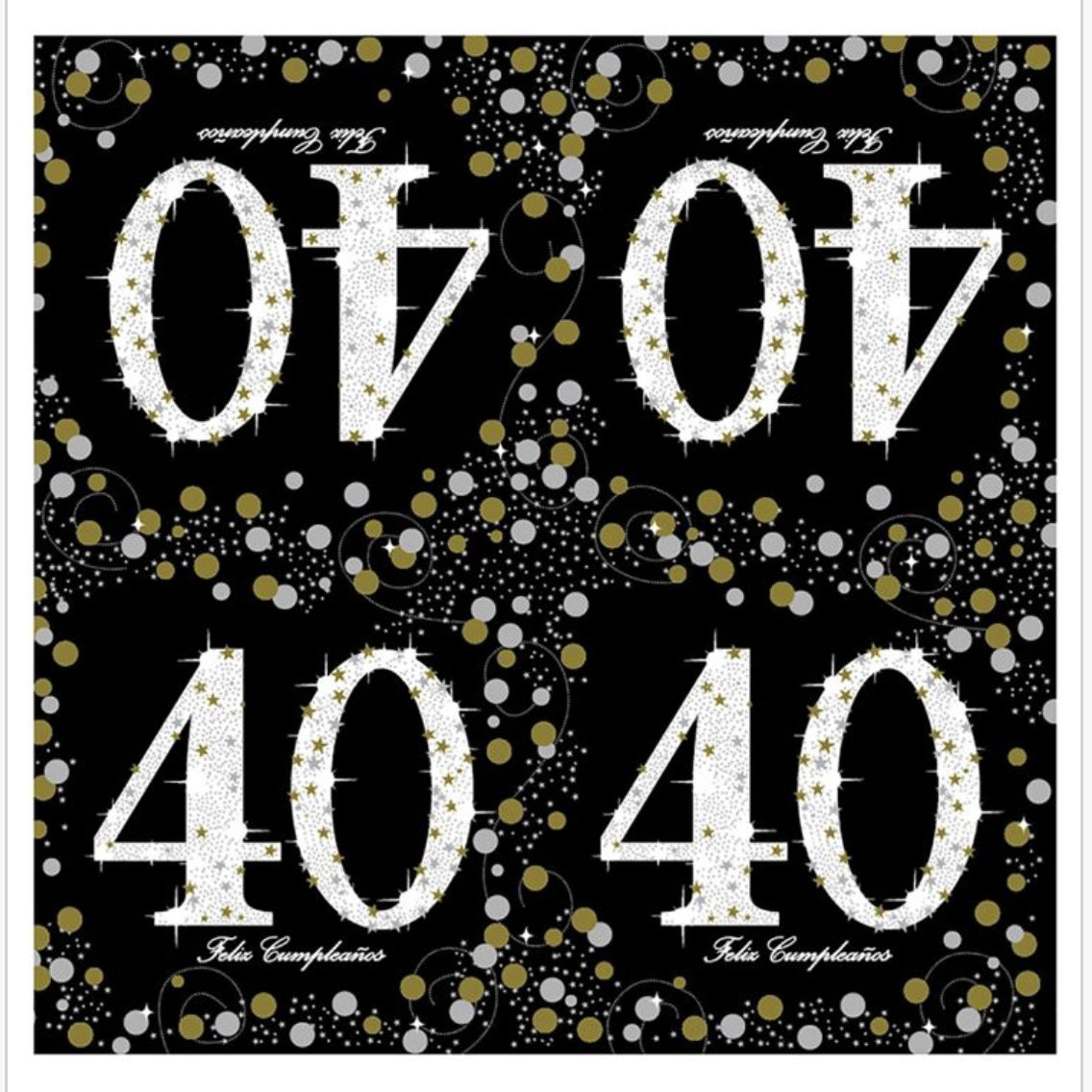 Servilletas Cumpleaños Adultos 18/30/40/50/60 Años 33x33cm 20uds