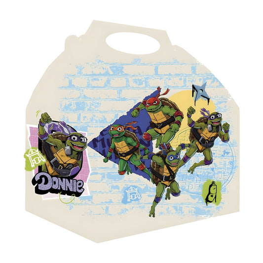 Cajita Cartón Tortugas Ninja 16x16x10cm