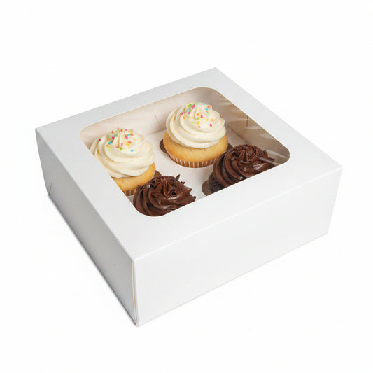 Caja para 4 Cupcakes Blanca