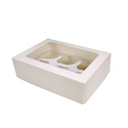 Caja para 6 Cupcakes Blanca 6,4cm