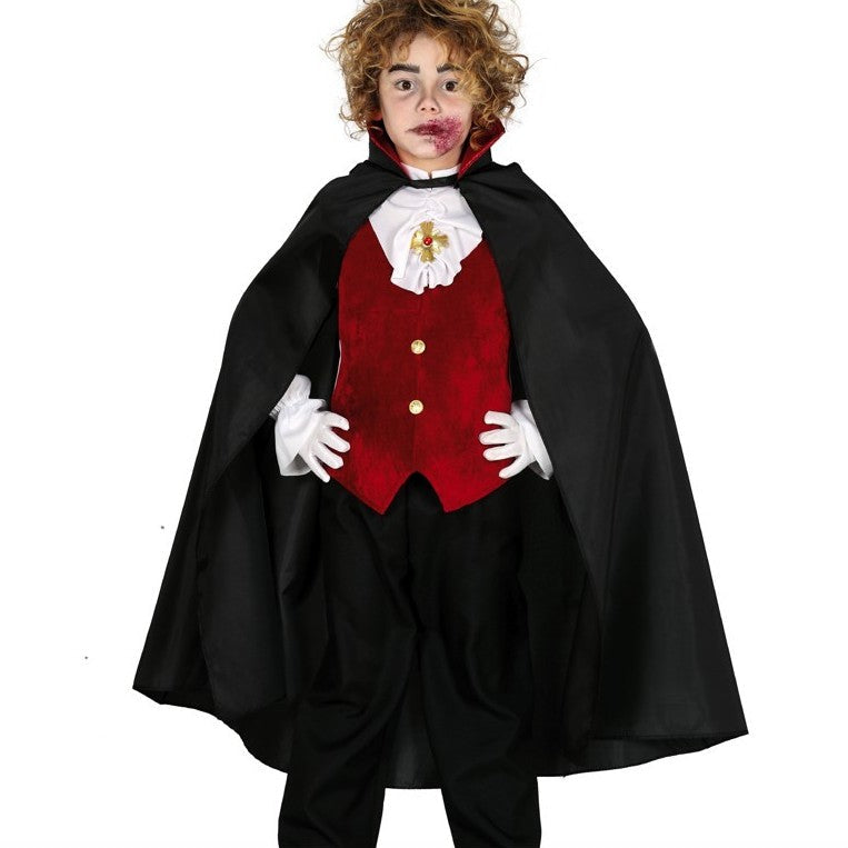 Capa Vampiro Negra 90 cm – Disfraz Halloween Niño