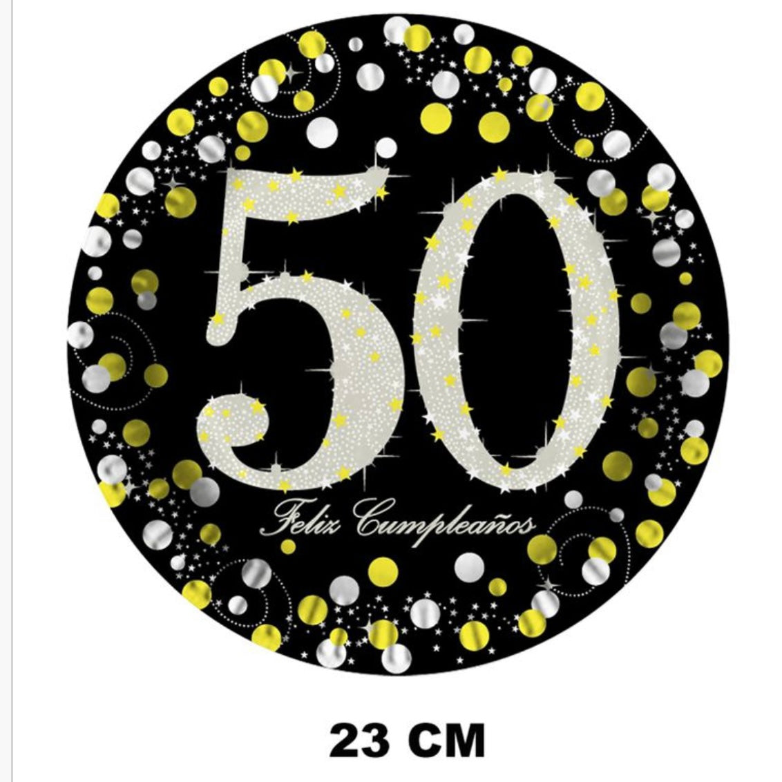 Platos Cumpleaños 18/30/40/50/60 Años 23cm 6uds