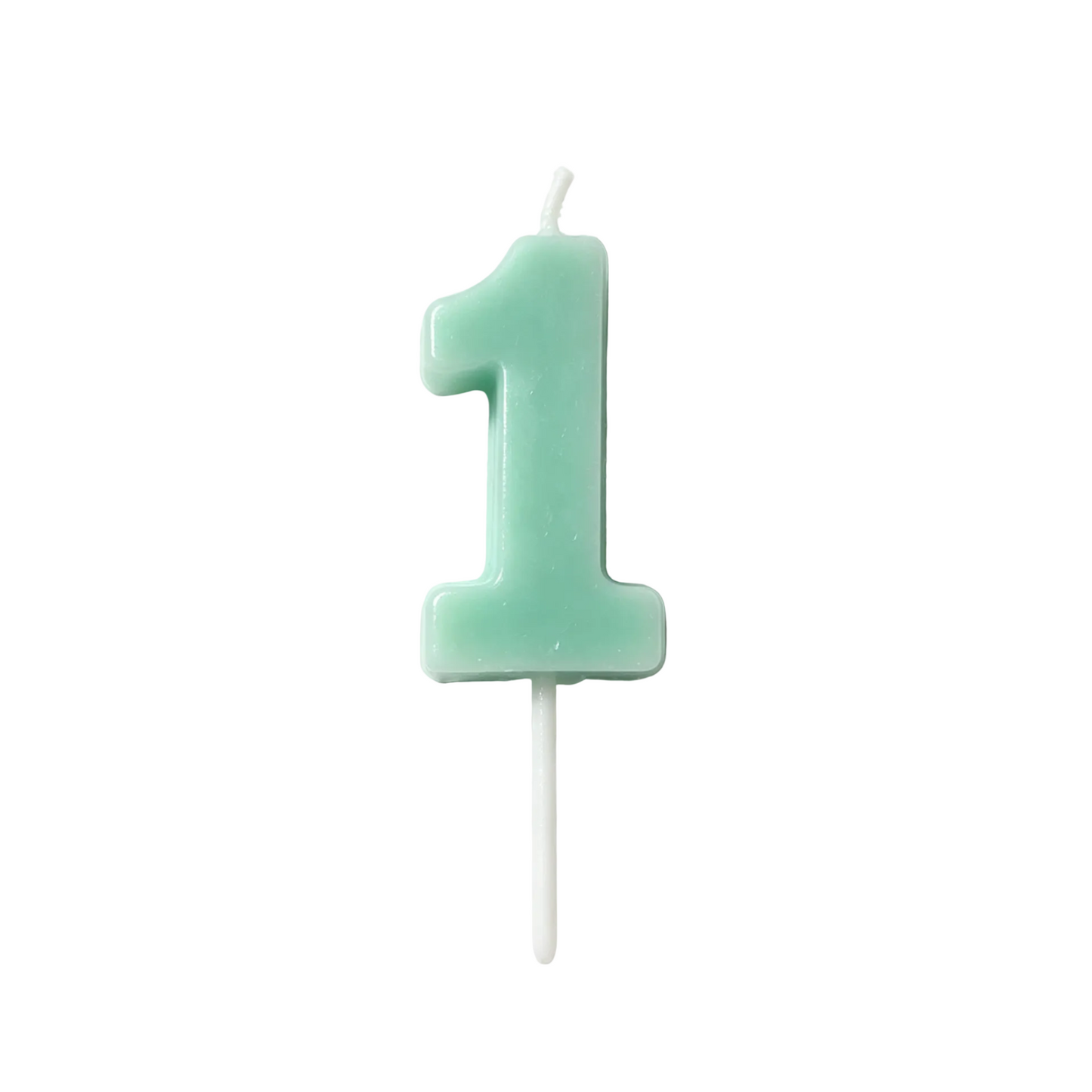 Vela para tarta en color menta números 0-9