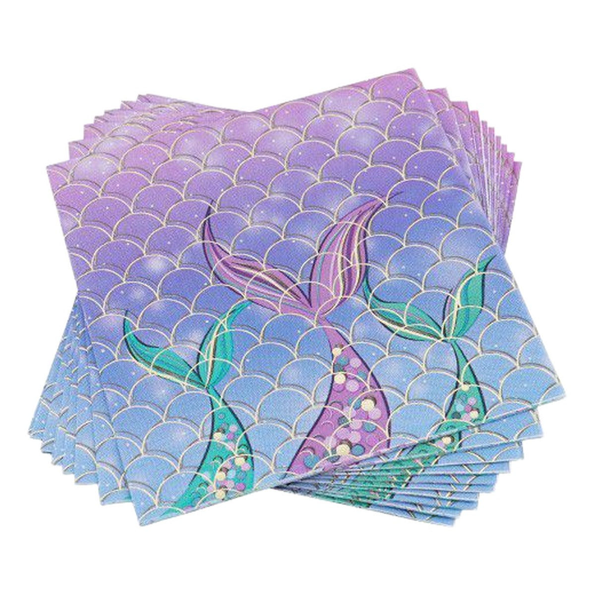 Servilletas Cola de Sirena Lila 33 x 33 cm 10 uds