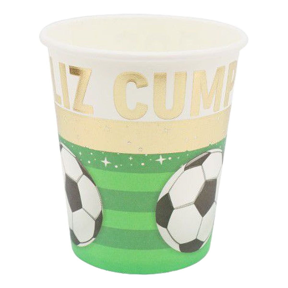 Vasos Cartón Fútbol Feliz Cumpleaños 250 ml 6 uds