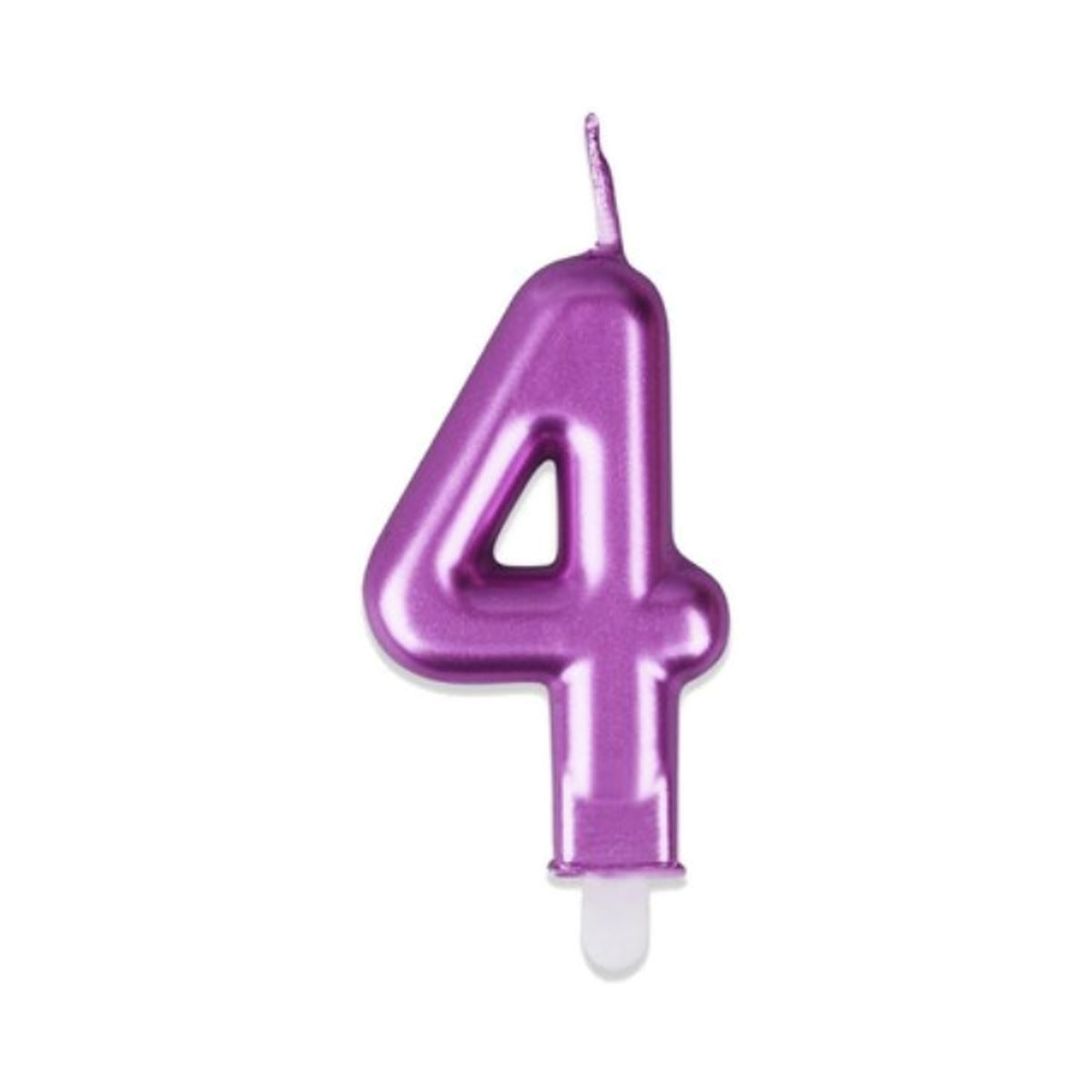 Vela Número Metalizada Morada 7,5 cm (0-9 y ?)