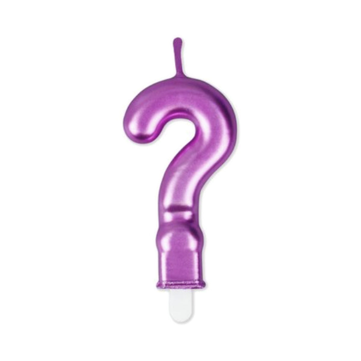Vela Número Metalizada Morada 7,5 cm (0-9 y ?)