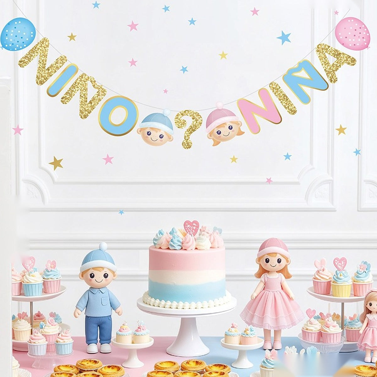 Guirnalda Niño o Niña Gender Reveal 3,4 m