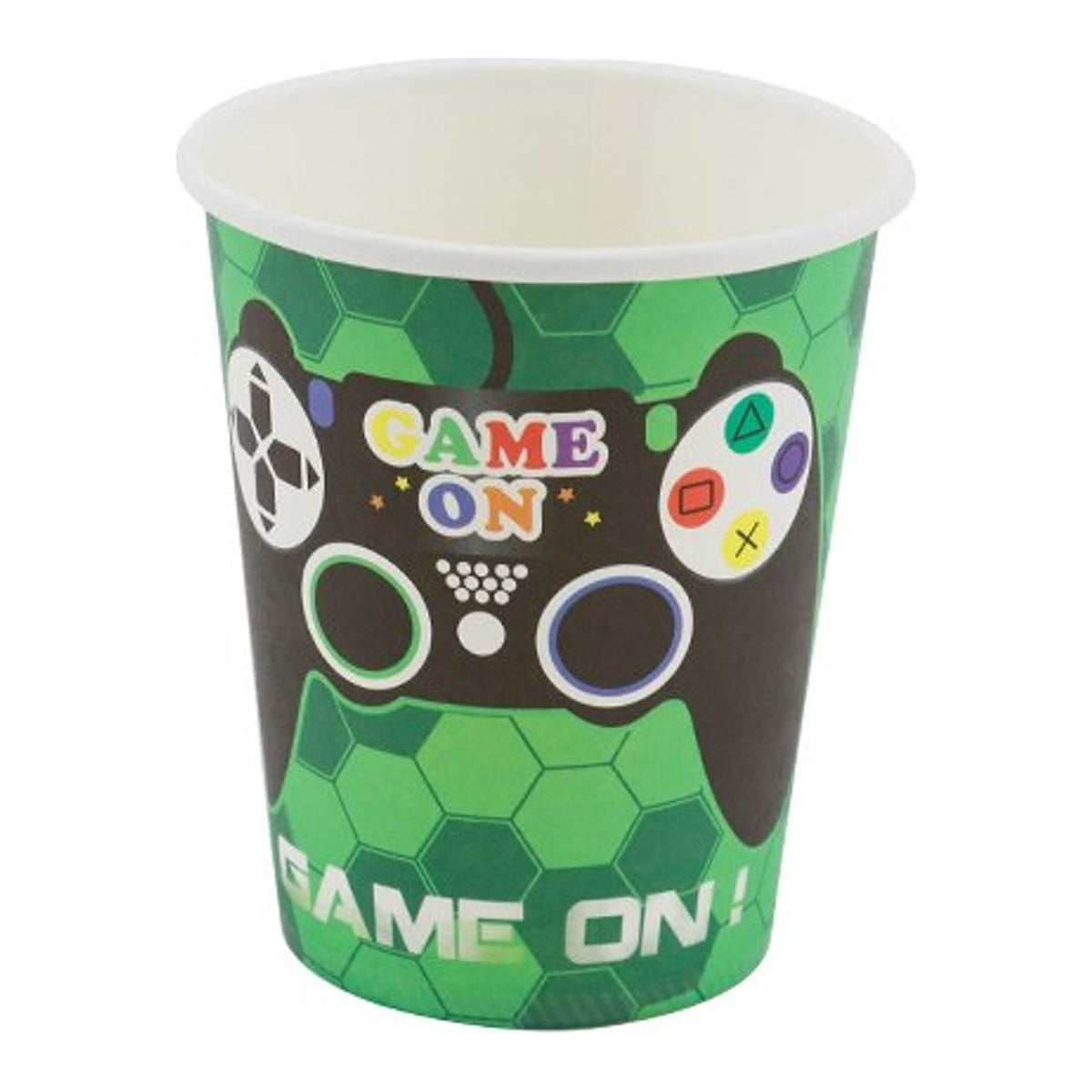 Vasos Cartón Game On Mando Verde 250 ml 10 uds
