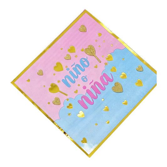 Servilletas Niño o Niña Rosa y Azul 33 x 33 cm 6 uds